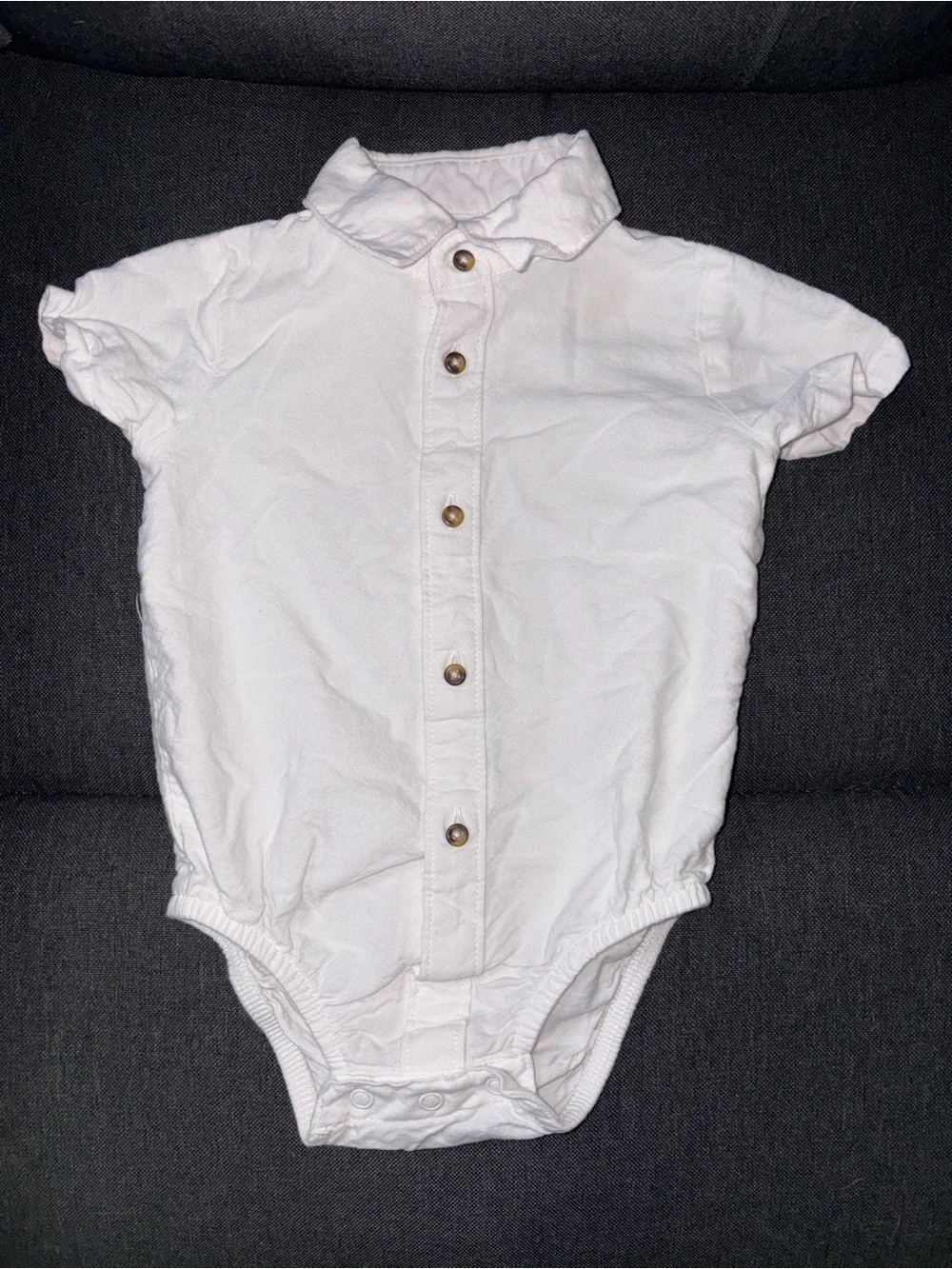 Carter's White Button-Front Baby One-Piece